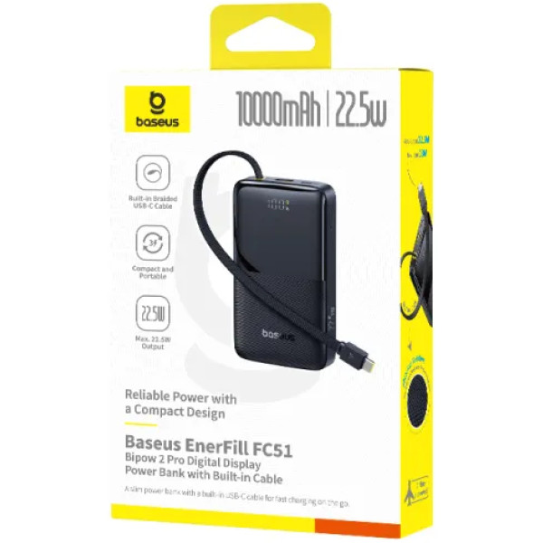 Фото - Батарея мобільна Baseus EnerFill Bipow2 Pro 22.5W 10000mAh Black (E0027600)