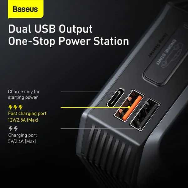 Фото - Пускозарядний пристрій Baseus Super Energy Max Car Jump Starter 20000mAh, Peakcurrent 2000A Black (CGNL020001)