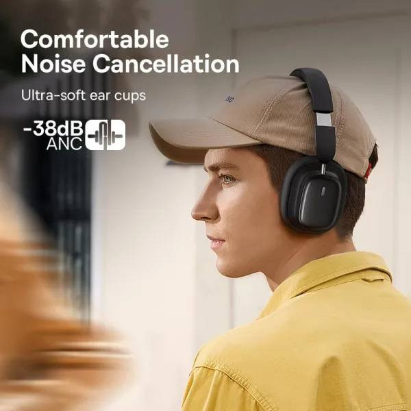 Фото - Навушники повнорозмірні бездротові Baseus Bowie H1i Noise-Cancellation Cluster Black (A00050402113-00)