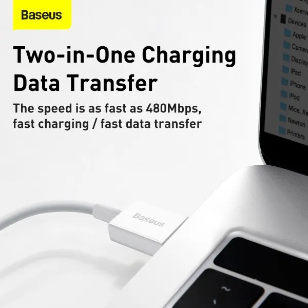 Фото - Кабель Baseus Superior Series USB to Type-C 66W 1m White (CATYS-02)