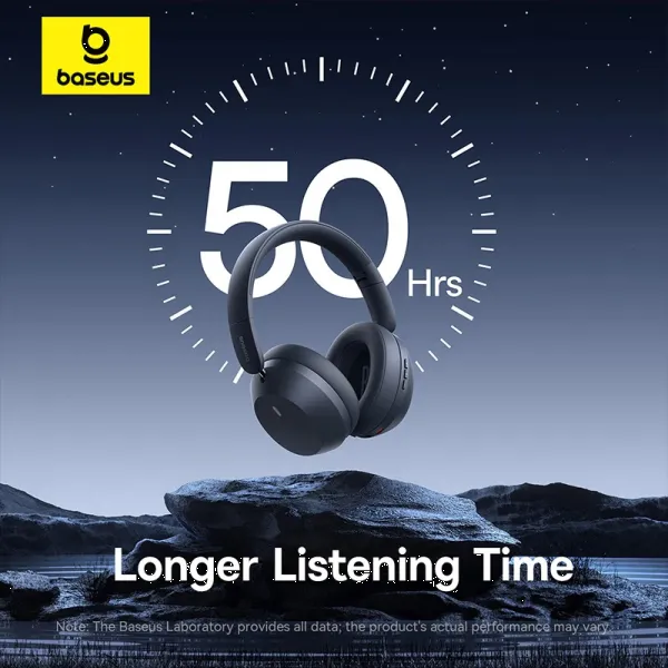 Фото - Навушники накладні бездротові Baseus Bass 35 Max Wireless Headphones Twilight Grey (A00070800821-00)