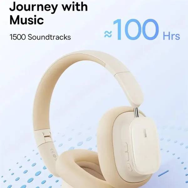 Фото - Навушники повнорозмірні бездротові Baseus Bowie H1i Noise-Cancellation Cluster White (A00050402223-00)