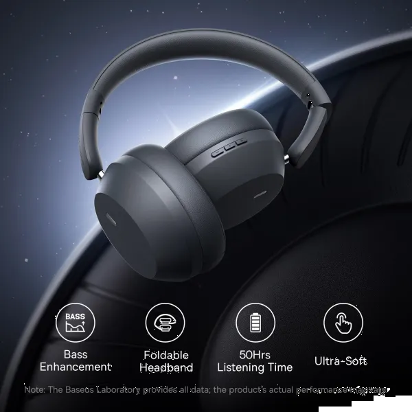 Фото - Навушники накладні бездротові Baseus Bass 35 Max Wireless Headphones Twilight Grey (A00070800821-00)