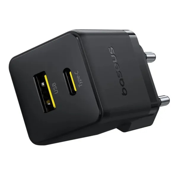 Фото - Сетевое зарядное устройство Baseus Palm Fast Charger C+U 20W EU Cluster Black (P10111608113-00)