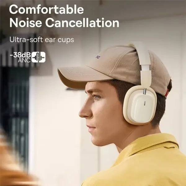 Фото - Навушники повнорозмірні бездротові Baseus Bowie H1i Noise-Cancellation Cluster White (A00050402223-00)