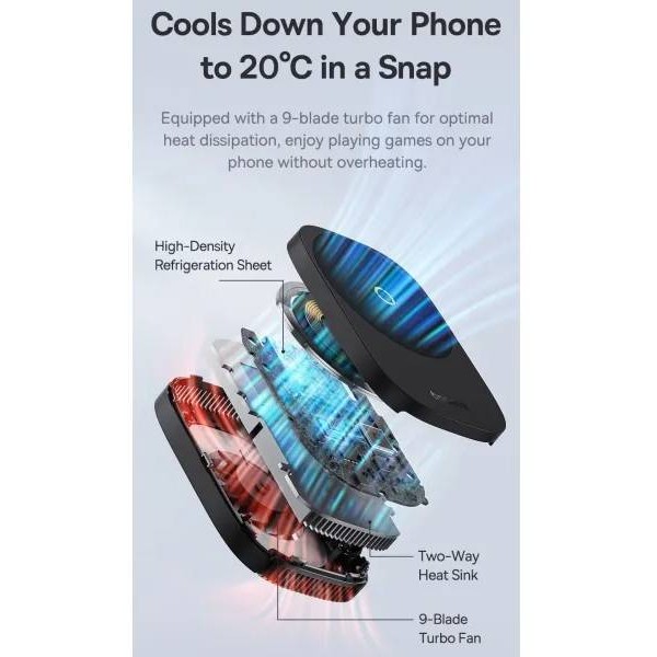 Фото - Бездротовий зарядний пристрій Baseus MagPro II Series Ultra-Thin Magnetic Phone Cooler (B10572900121-00)