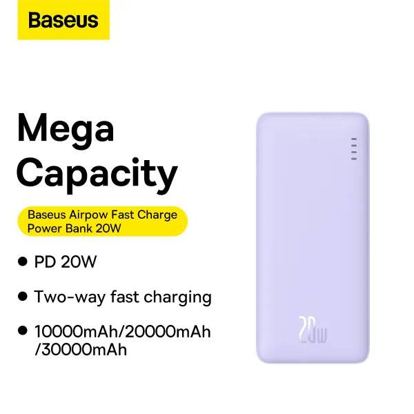 Фото - Батарея мобільна Baseus Airpow Fast Charge Power Bank 10000mAh 20W Nebula Purple (P10022801513-00)