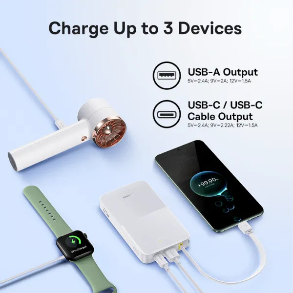 Фото - Батарея мобільна Baseus EnerFill Bipow2 Pro 22.5W 10000mAh White (E0027601)