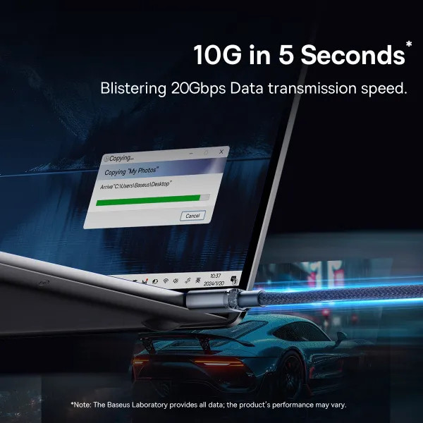 Фото - Кабель синхронізації даних Baseus Crystal Shine USB3,2 Full Featured Fast USB-C to USB-C 100W 1,5m 20Gb Cluster Black (P10318204111-00)