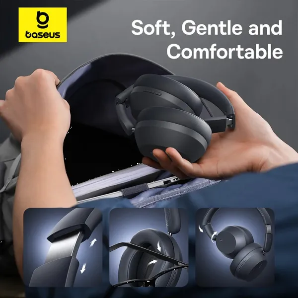 Фото - Навушники накладні бездротові Baseus Bass 35 Max Wireless Headphones Twilight Grey (A00070800821-00)