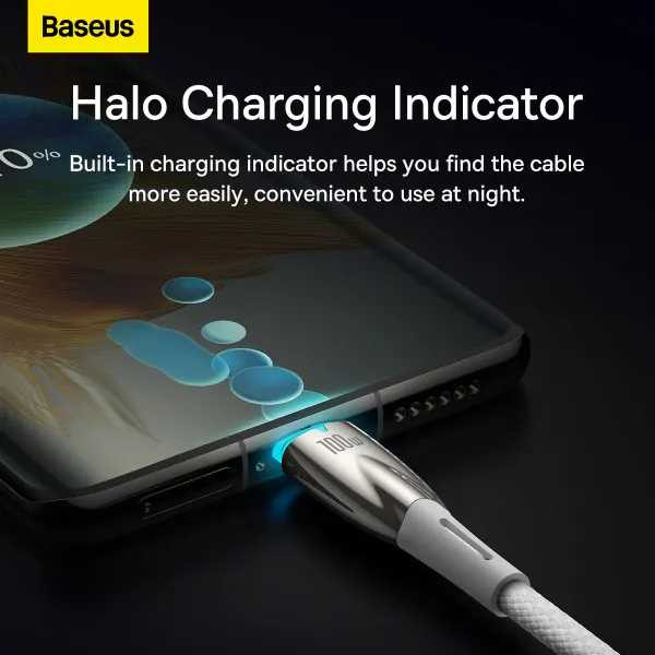 Фото - Кабель синхронізації даних Baseus Glimmer Series Fast Charging Type-C to Type-C 100W 2m (CADH000802)