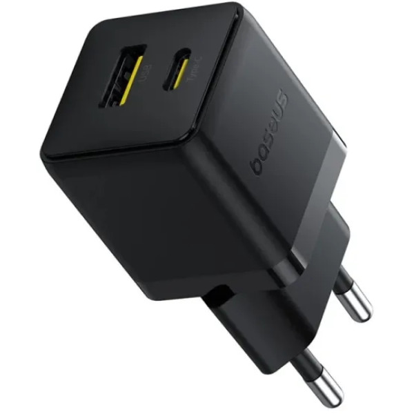 Фото - Сетевое зарядное устройство Baseus Palm Fast Charger C+U 20W EU Cluster Black (P10111608113-00)
