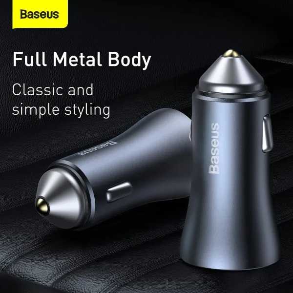 Фото - Автомобільний зарядний пристрій Baseus U+C 40W Grey (TZCCJD-B0G)