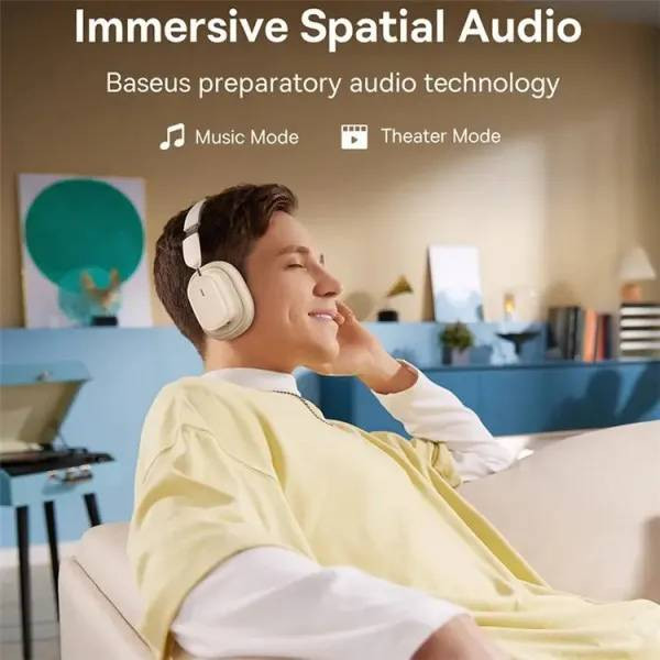 Фото - Навушники повнорозмірні бездротові Baseus Bowie H1i Noise-Cancellation Cluster White (A00050402223-00)