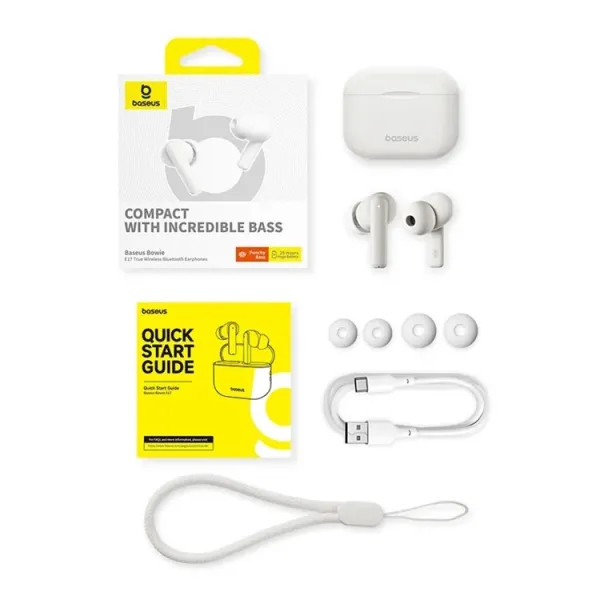 Фото - Навушники вкладиші бездротові TWS Baseus Bowie E17 True Wireless Bluetooth Earphones Stellar White (A00072200223-Z1)