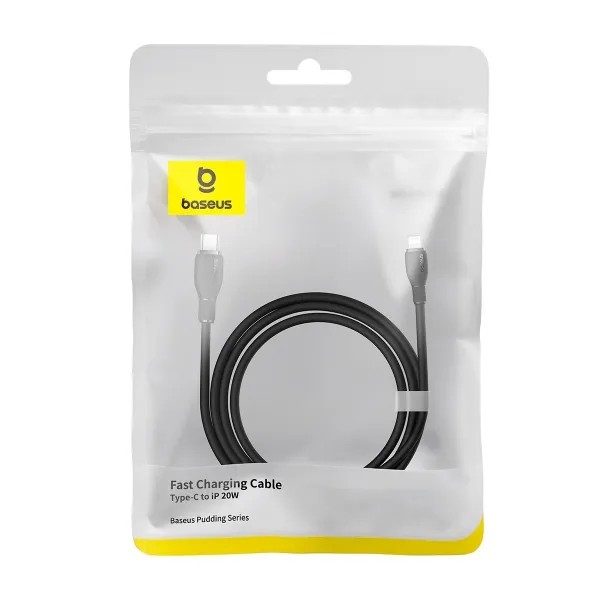 Фото - Кабель Baseus Pudding Series Fast Charging Cable Type-C to iP 20W 1.2m Cluster Black (P10355701111-00)