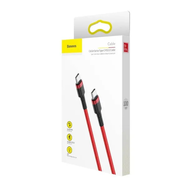 Фото - Кабель синхронізації даних Baseus Cafule Series Type-C PD2.0 60W Flash Charge Cable 3A 1m Red (CATKLF-G09)
