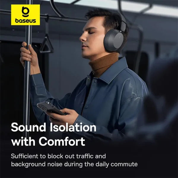 Фото - Навушники накладні бездротові Baseus Bass 35 Max Wireless Headphones Twilight Grey (A00070800821-00)