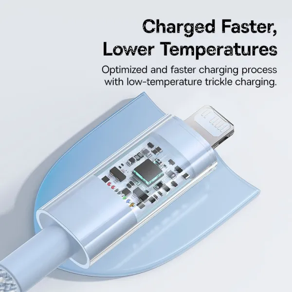 Фото - Кабель синхронізації даних Baseus Gem Fast-Charging Data Cable USB-C to iP 20W 1m Galaxy Blue (P10373001311-00)