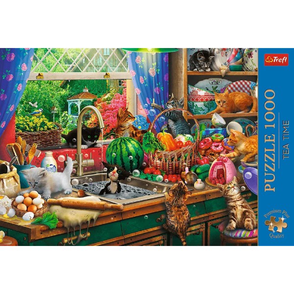 Фото - Пазлы (8+) Trefl "Время чаепития" - "Проблемные котята" (10839)