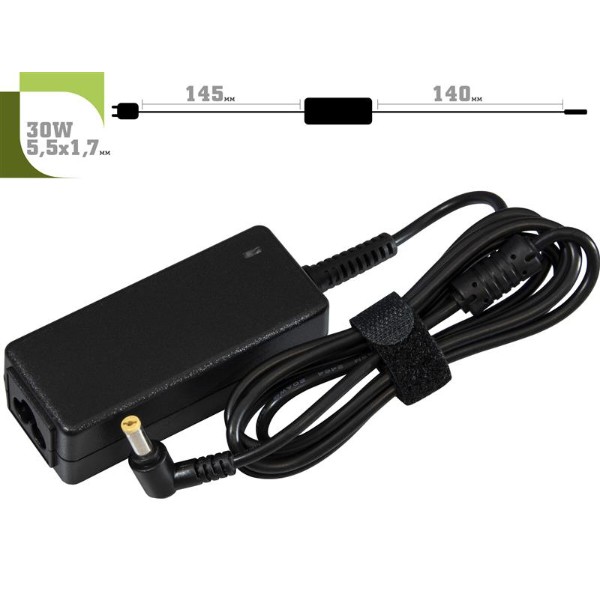 Фото - Зарядний пристрій для ноутбука 1stCharger Dell 30W 19V 1.58A 5.5x1.7 силовий кабель (AC1STDE30WC)