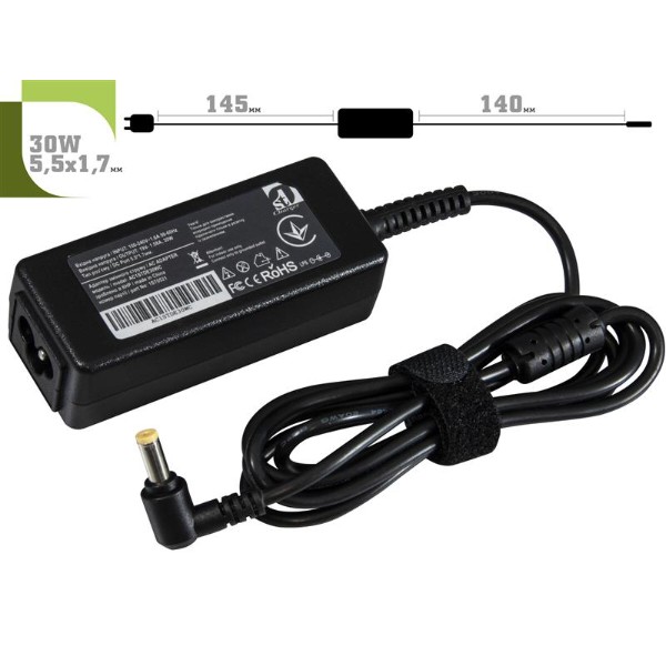 Фото - Зарядний пристрій для ноутбука 1stCharger Dell 30W 19V 1.58A 5.5x1.7 силовий кабель (AC1STDE30WC)