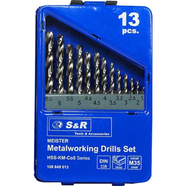 Фото - Набір свердел S&R Meister 1.5-6.5 мм 13 шт. (108849013)