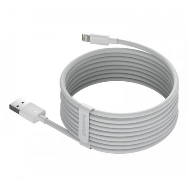 Фото - Кабель синхронізації даних Baseus Simple Wisdom USB-Lightning 1.5m White 2шт (TZCALZJ-02)