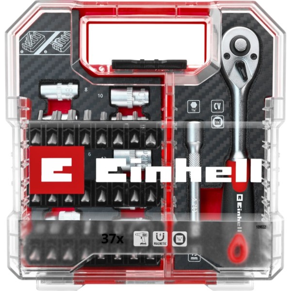 Фото - Набір біт для викрутки Einhell 1/4" 4-13мм 37 шт. (109022)