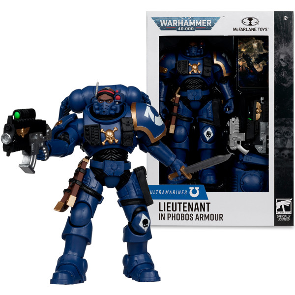 Фото - Коллекционная фигурка McFarlane Toys Warhammer 40K Lieutenant in Phobos Armour - Ultramarines 7in (787926109061)