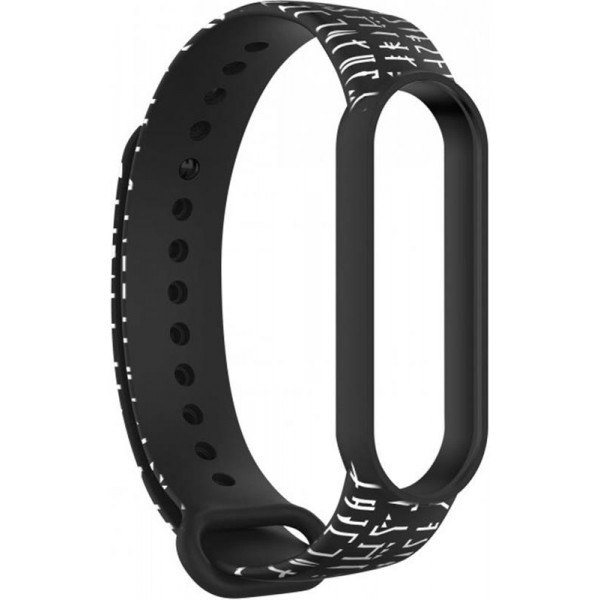 Фото - Ремінець для фітнес-браслету Armorstandart for Xiaomi Mi Band 6/5 Dark Lord Message Black (ARM59261)