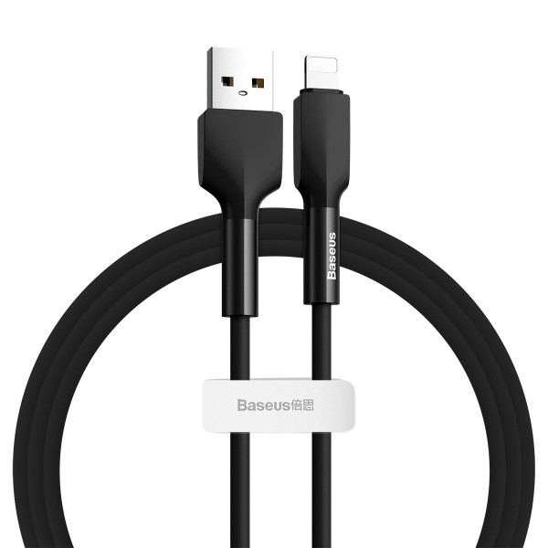 Фото - Кабель Baseus Silica Gel USB-Lightning 2.4A 1m Black (CALGJ-01)