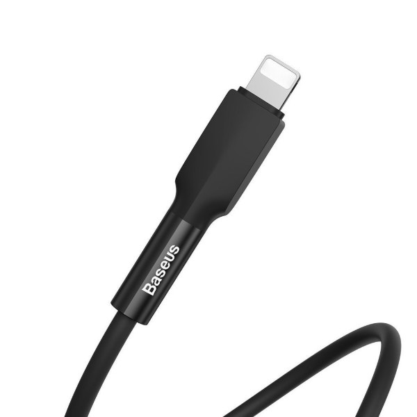 Фото - Кабель Baseus Silica Gel USB-Lightning 2.4A 1m Black (CALGJ-01)