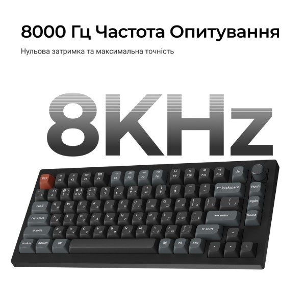 Фото - Клавиатура беспроводная Keychron V1 Ultra Red Switch Black RGB (V1U-D1-UA)