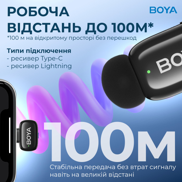 Фото - Мікрофон для смартфона Boya mini-12 Type-C/Lightning Black