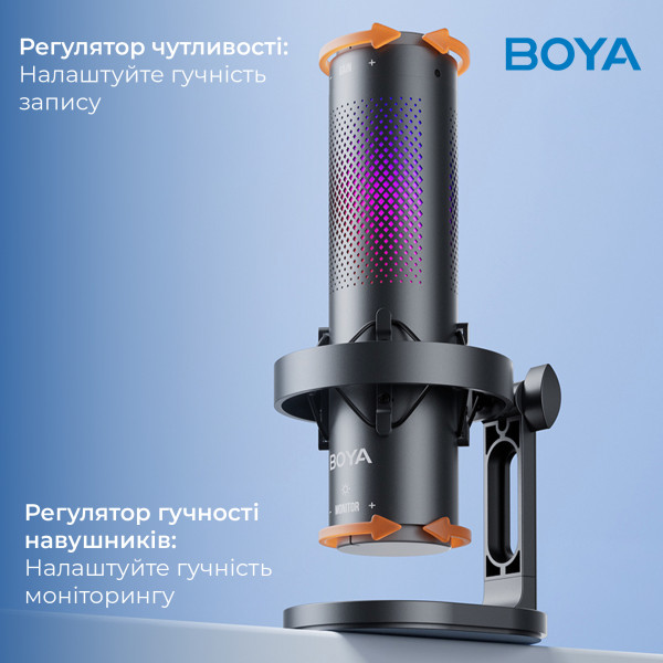 Фото - Мікрофон до комп'ютера Boya K9 RGB Black