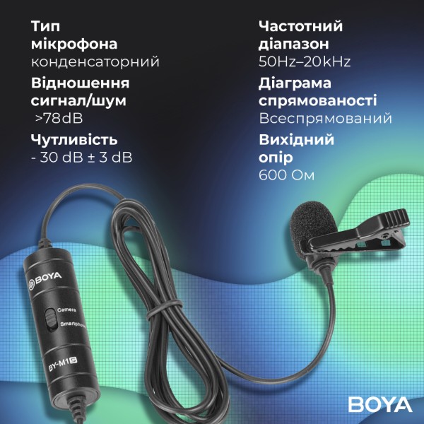 Фото - Мікрофон для смартфона Boya BY-M1S Black