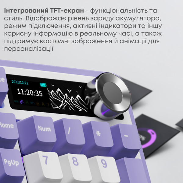 Фото - Клавіатура бездротова ігрова Ajazz AK980 V2 Gift Switch V2 Purple White Blue (AK980-V2-G-PWB)