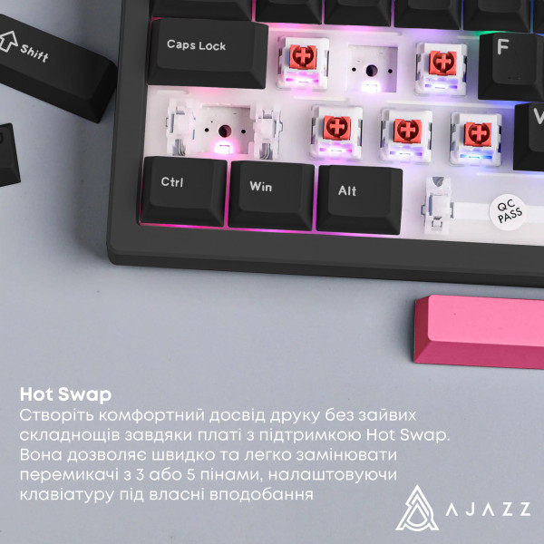 Фото - Клавіатура дротова ігрова Ajazz AK980 Red switches Black Red (AK980-R-BR)