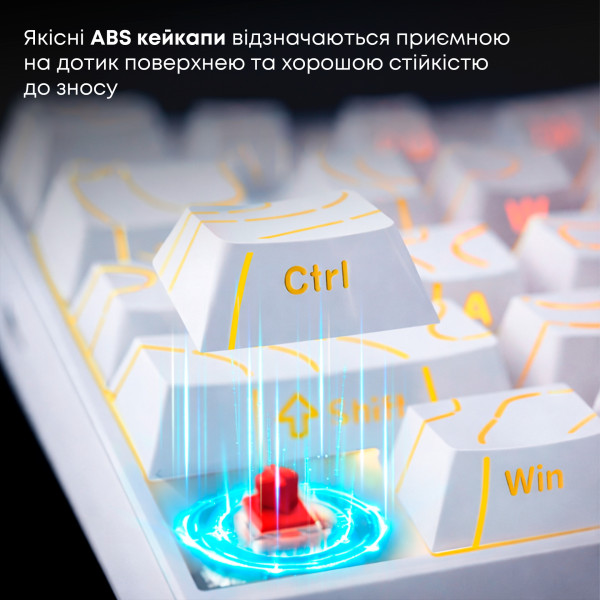 Фото - Клавиатура проводная игровая Ajazz NK68 Red switches Side contour White (NK68-R-S-W)