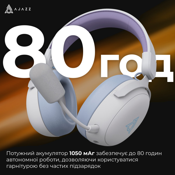 Фото - Гарнітура бездротова ігрова Ajazz AHM08 MAX 3-Mode White (AHM08-MAX-PWB)