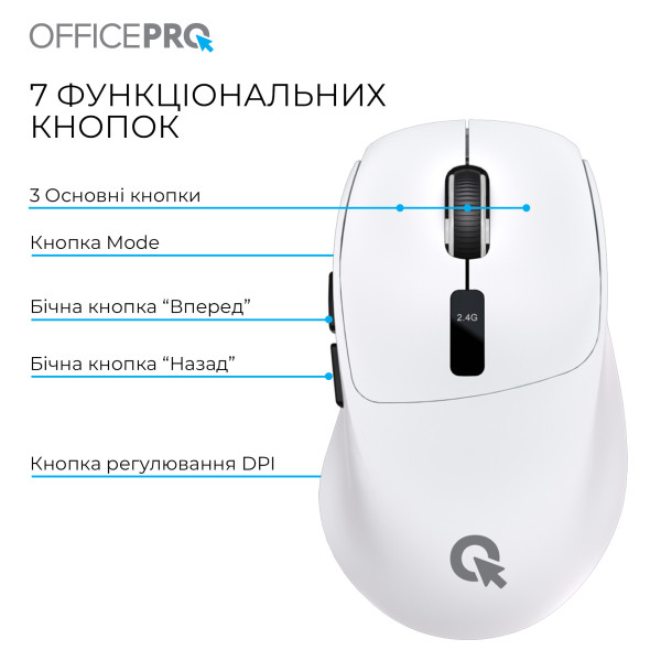 Фото - Миша бездротова OfficePro Silent Click Wireless White (M398W)