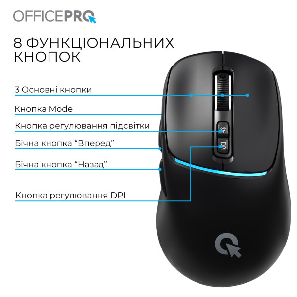 Фото - Миша бездротова OfficePro Silent Click Wireless Black (M468B)