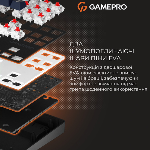 Фото - Клавиатура проводная GamePro Genesis Metallic Outemu Red Swithes USB Black (MK110B)