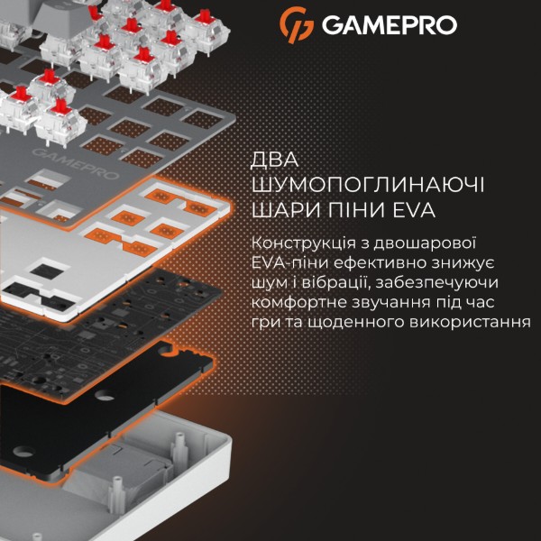 Фото - Клавіатура дротова GamePro Genesis Metallic Outemu Red Swithes USB Gray (MK110G)