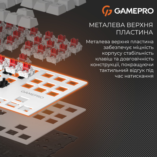 Фото - Клавіатура дротова GamePro Genesis Joker Outemu Red Swithes USB White (MK124W)