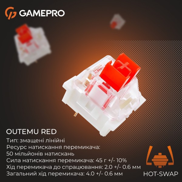 Фото - Клавіатура бездротова ігрова GamePro Genesis Joker Pro 87% Wireless/Bluetooth/USB Gray (MK124G Pro)