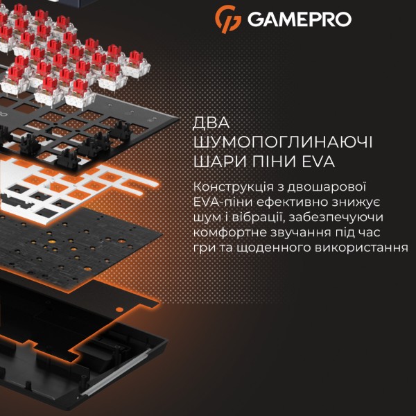 Фото - Клавіатура дротова ігрова GamePro Genesis Metallic Outemu Red Swithes USB Black (MK144B)