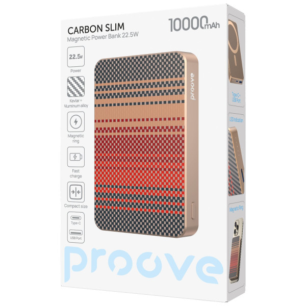 Фото - Батарея мобильная Proove Carbon Slim 22.5W 10000mAh Glowrise (PBCS22110052)