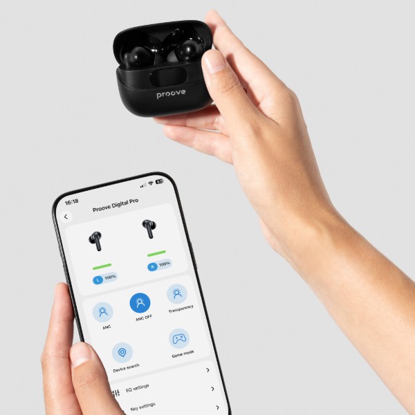 Фото - Навушники вкладиші бездротові TWS Proove Digital Pro TWS with ANC (APP) Black (TWAP54002201)